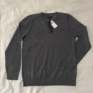 Banana Republic Merino Wool Charcoal Grey Crewneck Sweater